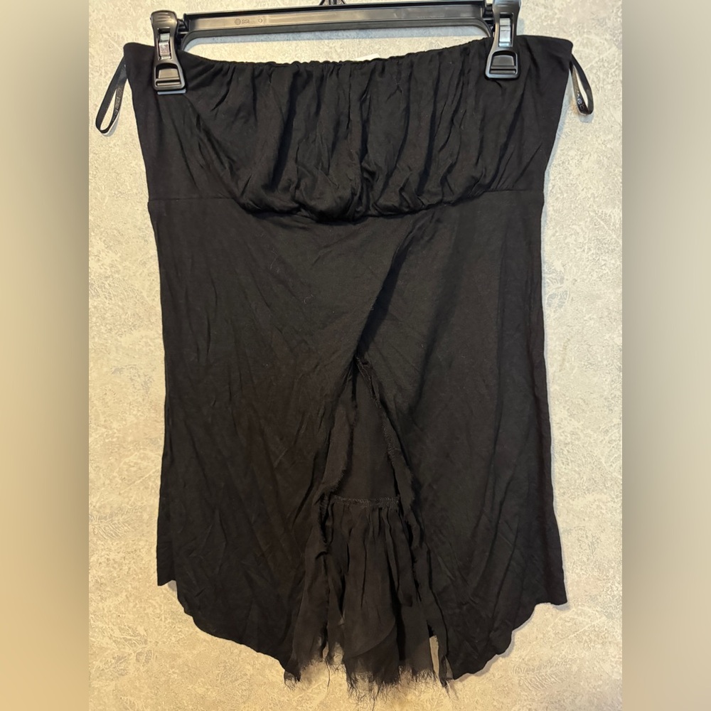 Nwt Bebe Jersey Ruched Tube Top Open Front Flowy Medium Y2K vibes Black Medium